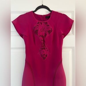 Karen Millen US2 bright pink short sleeves dress